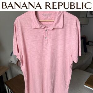 Banana Republic Men’s Vintage Pink S/S Polo Size Large